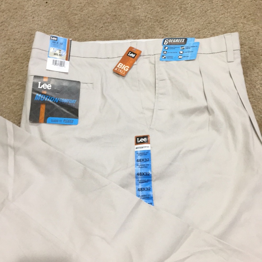 New Lee 48x32 alabaster classic fit khakis…